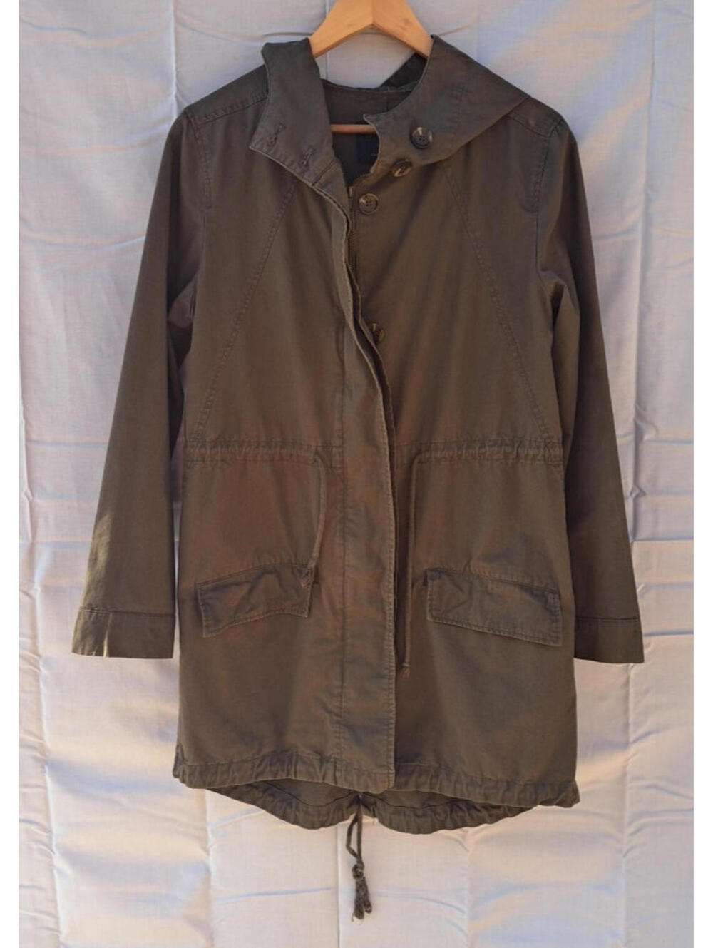 Love Tree Army Jacket Utility Olive Green Full Zip Full Button Women's L
